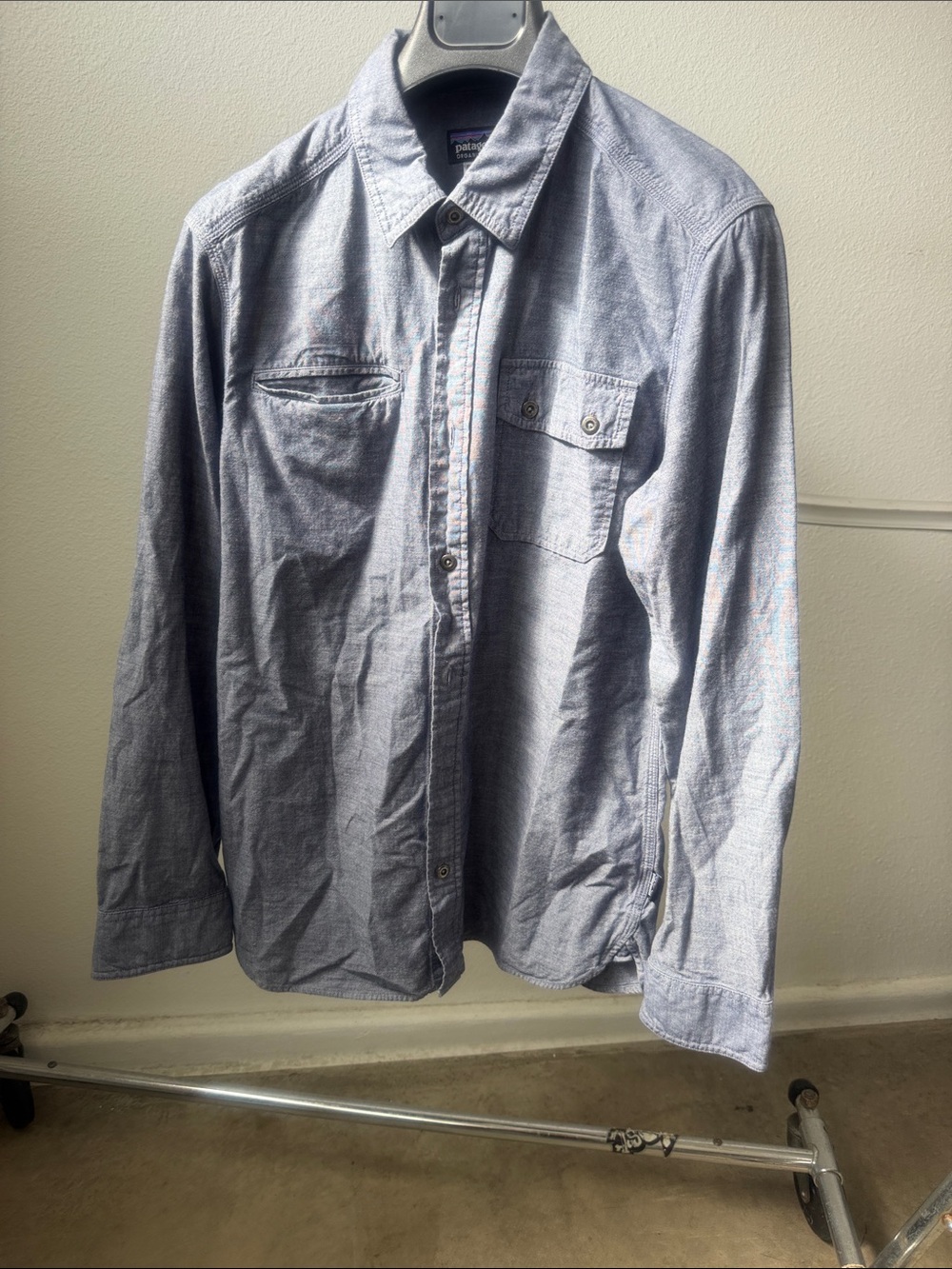 Patagonia Men's Chambray Button-Up Shirt - Light Blue